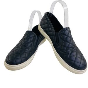 Steve Madden Ecentrcq Black Quilted Slip On Sneakers Womens 6B ECENTRCQ